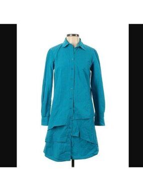 Finley dress womens XS Jenna Crisp Blue Tiered Cotton Shirt dress Casual